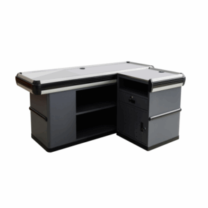 MOSTRADOR CAJA SUPERMERCADO GRIS 1500x600x850mm